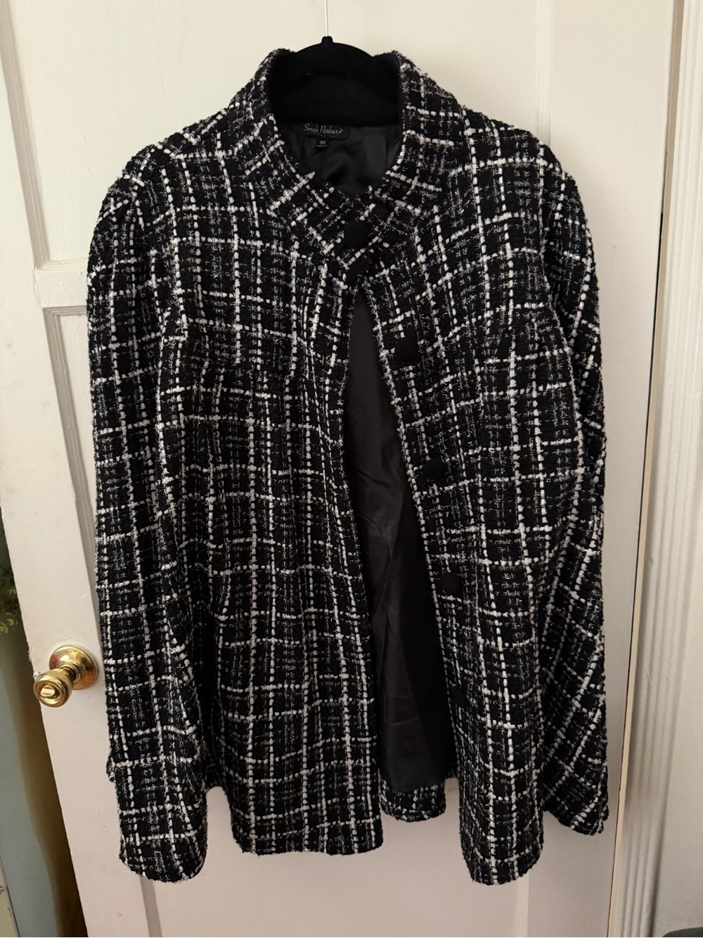 Unique Vintage Smak Parlor Tweed Poncho Coat 3x